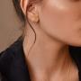 GELIN Open Heart Earrings Women Ear Line Dangle Drop Earrings in 14k Solid Gold