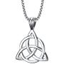 MPRAINBOW 316L Stainless Steel Irish Celtic Knot Trinity Necklace for Men Boy,Triquetra Trinity Triangle Pendant Necklace,Good Luck Vintage Irish Trinity Jewelry,24'' Box Chain