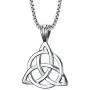 MPRAINBOW 316L Stainless Steel Irish Celtic Knot Trinity Necklace for Men Boy,Triquetra Trinity Triangle Pendant Necklace,Good Luck Vintage Irish Trinity Jewelry,24'' Box Chain