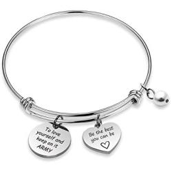 WENATA Kpop BTS Bangtan Boys Bracelet to Love Yourself Army Never Mind Charm Bracelet Inspirational Gift BTS Lover Fans Jewelry Gift for BTS Fans Girl
