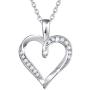 Agvana Sterling Silver Heart Necklace for Women Simulated Diamond Cubic Zirconia CZ Infinity Love Heart Dainty Pendant Jewelry Anniversary Birthday Gifts for Her Teen Girls Wife Her Yourself, 16+2