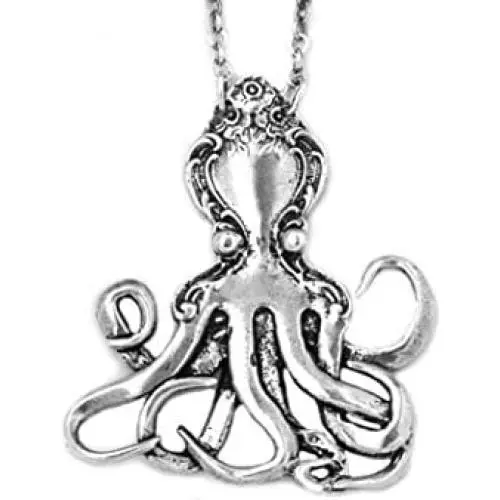 Silver Spoon Jewelry Octopus Pendant Necklace, Sterling Silver, 30'' Chain Silver Spoon Jewelry Octopus Pendant Necklace, Sterling Silver, 30'' Chain