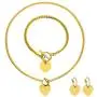 FAMARINE Jewelry Set Gold Heart Pendant Necklace and Women Heart Bracelet Gold Hoop Earrings for Women, Mothers Day Gift FAMARINE Jewelry Set Gold Heart Pendant Necklace and Women Heart Bracelet Gold Hoop Earrings for Women, Mothers Day Gift