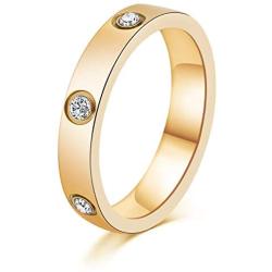 LAOBOYS JEWELLERY 18k Gold Plated Love Ring Gold Best Gift Statement Rings Women Bands Wedding Engagement Valentines Day Christmas Birthday Gifts