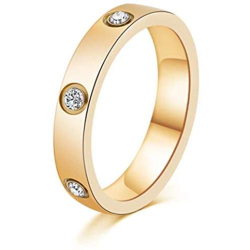 LAOBOYS JEWELLERY 18k Gold Plated Love Ring Gold Best Gift Statement Rings Women Bands Wedding Engagement Valentines Day Christmas Birthday Gifts