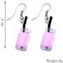 Women Unique Bubble Boba Tea Dangle Earrings Personality Milk Tea Drink Earring Colorful Glass Bottle Funny Earrings for Girl Jewelry Christmas Gifts 4pairs