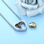 Baby Feet Double Heart Cremation Urn Necklace Keepsake Memorial Ashes Pendant Jewelry