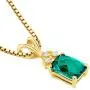 14 Karat Yellow Gold Radiant Cut 1.00 Carats Created Emerald Diamond Pendant 14 Karat Yellow Gold Radiant Cut 1.00 Carats Created Emerald Diamond Pendant