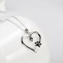 YFN Sterling Silver Paw Print Heart Pendant Necklace Dog Memorial Gifts for Dog Mom Dog Lover (Heart and Paw Print)