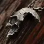JIL Broken Damaged Half Face Skull Pendant Necklace with Chain JIL Broken Damaged Half Face Skull Pendant Necklace with Chain
