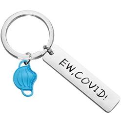 CENWA Funny Humor Keychain Ew Covid Keychain Quarantine Humor Gift