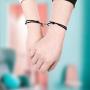 Lansabate Magnet Bracelet for Couples 2 Pieces Relationship Magnetic Bracelet Mutual Attraction Rope Braided Couple Bracelet Pinky Promise Friendship Bracelet for Best Friend Boyfriend Girlfriend