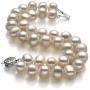 Leonora White 8-9mm Double Strand A Quality Freshwater 925 Sterling Silver Cultured Pearl Bracelet