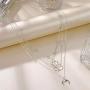 NICEMOVIC Dainty Layered Choker Necklace Bar Disc Necklaces Map Pendant Necklace Silver-plated alloy Layered Necklaces for Women
