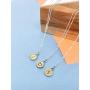 Hand Stamped Personalized Initial Necklace, Stainless Steel with Solid Brass Letter Necklace Dainty Coin Charm Bracelet Delicate Disc Name Necklace for Women Girls