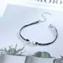 Olbye Cat Bracelet Black Hemp Bracelet Personalize Hand Chain Jewelry Cat Lover Gift for Women and Teen Girls
