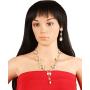 Touchstone Indian Bollywood Intricately Crafted Diamond Look Rhinestone Crystal Colorful Wedding Designer Jewelry Necklace Set in Gold and Silver Tone for Women.