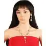 Touchstone Indian Bollywood Intricately Crafted Diamond Look Rhinestone Crystal Colorful Wedding Designer Jewelry Necklace Set in Gold and Silver Tone for Women.