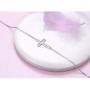 Ladytree S925 Sterling Silver Jewelry Hollow Sideways Cross Choker Necklace 14 inches to 18 inches (Silver)