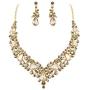 BriLove Womens Costume Elegant Crystal Teardrop Cluster Statement Necklace Dangle Earrings Set