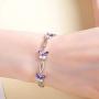 S925 Sterling Silver Purple Butterfly Bracelets for Women,Cute and Charm Wrist Bracelets Jewelry Gift for Women Teen Girls