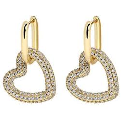 LITRENDY 2021 Fashion 6 Style Hip-hop Geometry Copper Gold-plated Cubic Zirconia Hoop Dangle Earring for Women,Perfect Green Dangle Earrings for Ladies Mothers Day