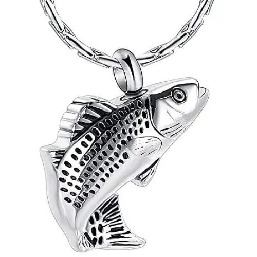 constanlife Cremation Jewelry for Ashes Stainless Steel Fish Shape Design Memorial Urn Necklace Keepsake Jewelry Gift Men Women Multifunction Necklace constanlife Cremation Jewelry for Ashes Stainless Steel Fish Shape Design Memorial Urn Necklace Keepsake Jewelry Gift Men Women Multifunction Necklace