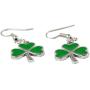 Shamrock Green Dangle Earrings: Green Clover Dangling Earrings for Women - St Patricks Day Accessories