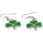 Shamrock Green Dangle Earrings: Green Clover Dangling Earrings for Women - St Patricks Day Accessories
