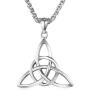 U7 Celtic Cross Necklace Ancient Norse Viking Jewelry Stainless Steel Irish Knot Pendant Vintage Wicca Pantagram Necklace for Men Women,with Chain 22 Inch