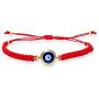 Evil Eye Blue Red String Kabbalah Bracelet Adjustable Gold Plated Good Luck Bracelets for Women Girls Boys Friendship Bracelets Evil Eye Jewelry Negative Energy (Blue red, argentium-Plated-Brass)