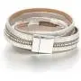 FANCY SHINY Leather Wrap Bracelet Boho Cuff Bracelets Crystal Bead Bracelet with Magnetic Clasp Jewelry Gifts for Women Teen Girls