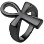 U7 Men Women Stainless Steel Polished Fashion Egyptian Jewelry Customizable Ankh Cross/Eye of Horus Ring, Size 7 to 12, with Gift Box, Color Silver, Black, Gold
