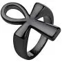 U7 Men Women Stainless Steel Polished Fashion Egyptian Jewelry Customizable Ankh Cross/Eye of Horus Ring, Size 7 to 12, with Gift Box, Color Silver, Black, Gold