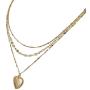 Layered Choker Necklace for Women,Heart Locket Pendant Necklaces with Dainty Chain, 14k Warm-Gold Plated, Delicate Gifts for women teen girls
