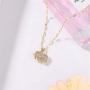 SWJEWEL Sunflower Necklace for Women 18k Gold Plated CZ Stainless Steel You are My Sunshine Girl Pendant Charm Necklace