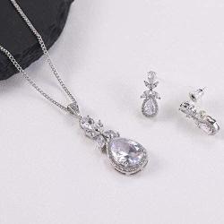 Miss Rabbit Crystal Jewelry Set for Women Necklace and Earrings with Elegant Box, Wedding Jewelry Set, Shinny White Gold Plated Jewelry Sets