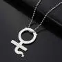 Cute iGirl Heart Pendant Necklace - Stainless Steel Double Sided Letter Necklace Harajuku Female Symbol Gothic Streetwear Ball Chain Jewelry for Girls and Women