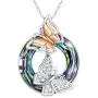 Sterling Silver Butterfly Pendant Neacklace with Crystal from Swarovski, Butterfly Jewelry Gift for Her