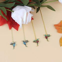 Jakayla 2PC Womens Hummingbird Earrings Stud Threader Long Drop Tassel Crystal Dangle for Girls