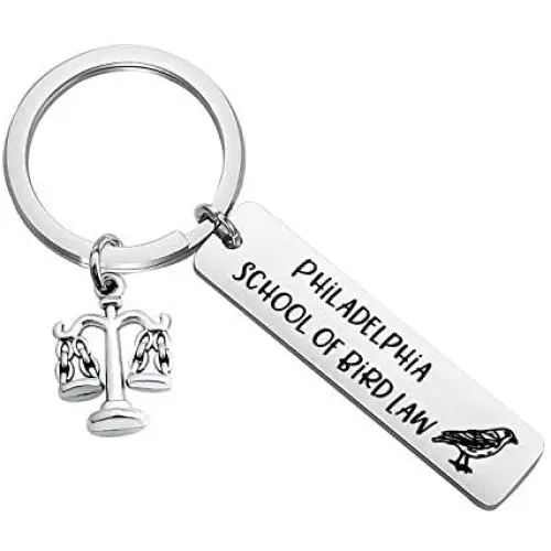 HOLLP IASIP Inspired Jewelry Funny TV Show Attorney Lawyer Gift Philadelphia School of Bird Law Charlie Kellys Bird Law Keychain