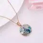 EVEVIC Swarovski Crystals Round Disc Pendant Necklaces for Women Fashion 14K Gold Plated Hypoallergenic Dainty Jewelry EVEVIC Swarovski Crystals Round Disc Pendant Necklaces for Women Fashion 14K Gold Plated Hypoallergenic Dainty Jewelry