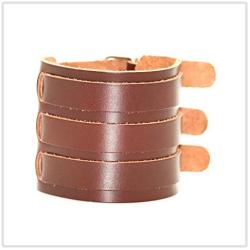 Mgutillart Punk Rock Metal Buckle Wristband Wide Leather Belt Cuff Bracelet