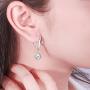 Sea of Ice Sterling Silver Diamond-Cut 8mm Ball Beads Leverback Drop Dangle Earrings for Women Girl