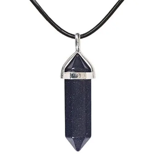 Justinstones Gemstone Hexagonal Pointed Reiki Chakra Pendant Genuine Leather Necklace 18'' Justinstones Gemstone Hexagonal Pointed Reiki Chakra Pendant Genuine Leather Necklace 18''
