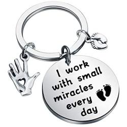 CENWA NICU Nurse Gift Midwife Gift Neonatal Nurse Jewelry I Work With Small Miracles Every Day Nurse Life Gift Pediatric Nurse Babies Nurse Thank You Gift