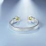 UNY Designer Inspired Jewelry Flat Cable Wire CZ Antique Bangle Beautiful Valentine