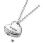 GISUNYE Cremation Urn Necklace for Ashes Urn Jewelry,Forever in My Heart Carved Locket Stainless Steel Keepsake Waterproof Memorial Pendant for mom & dad with Filling Kit (Daughter)…
