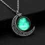 Lcbulu Galaxy Crescent Moon Pendant Necklaces Jewelry for Women Teen Girls 18
