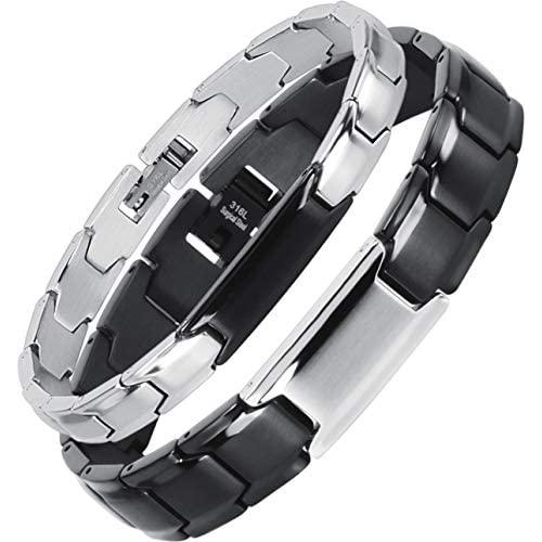 Smarter LifeStyle Elegant Couples His and Hers Distance Bracelets, Surgical Grade Steel